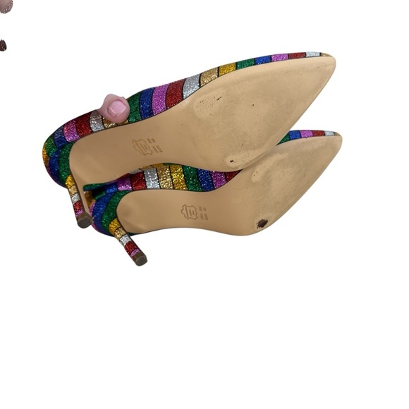 Nina Metallic Rainbow Striped Jo Jo Heels size 36 - Picture 8 of 8